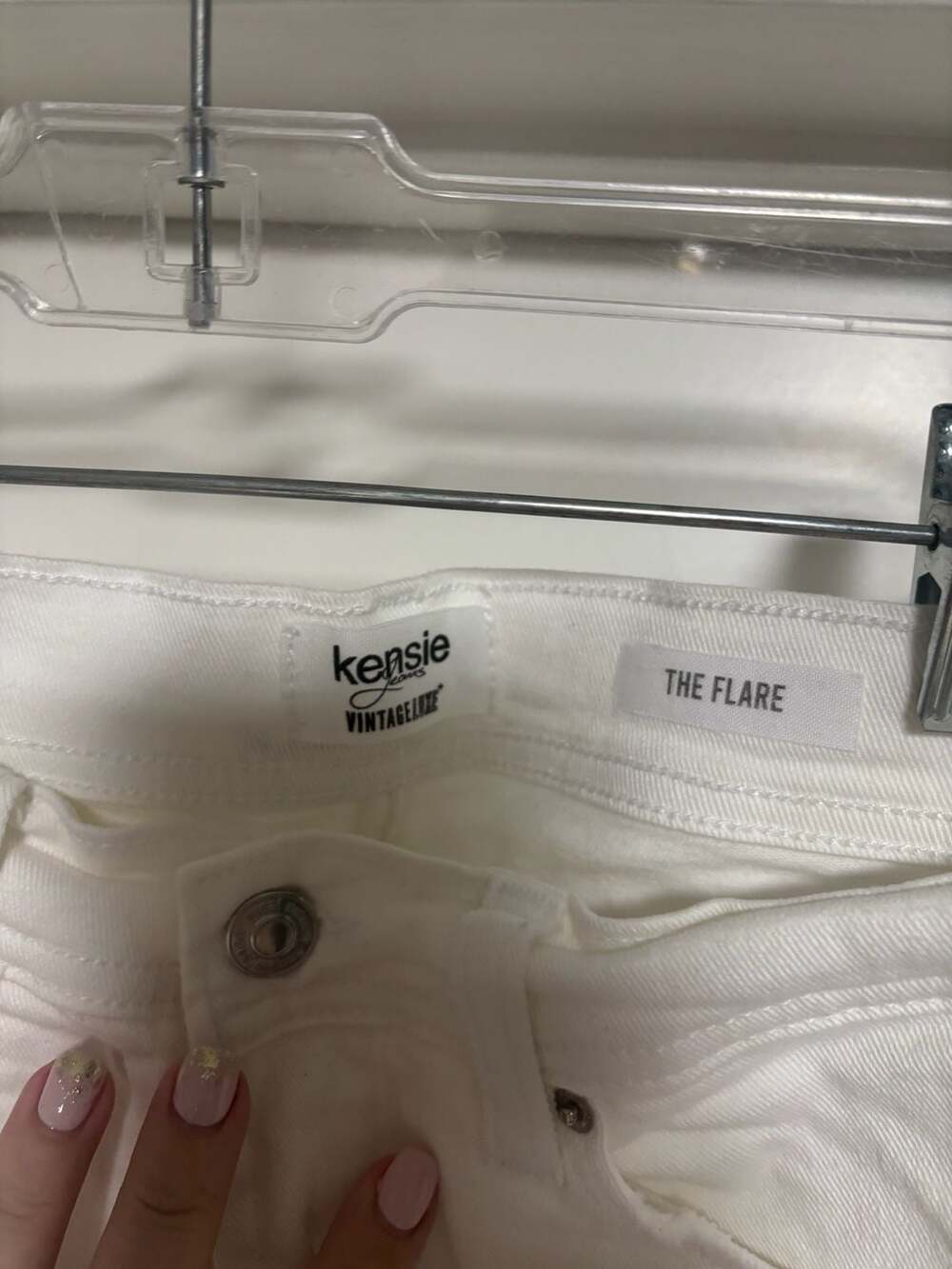 Kensie Jeans VINTAGE LUXE The Flare White Denim Jeans View 4